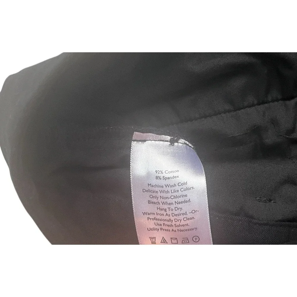 Eddie Bauer Women's Size 14S Short Curvy Fit‎ Black Trouser Wide Leg Stretch